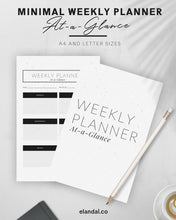 Load image into Gallery viewer, Printable Undated Weekly Planner – Minimal Work Week Schedule