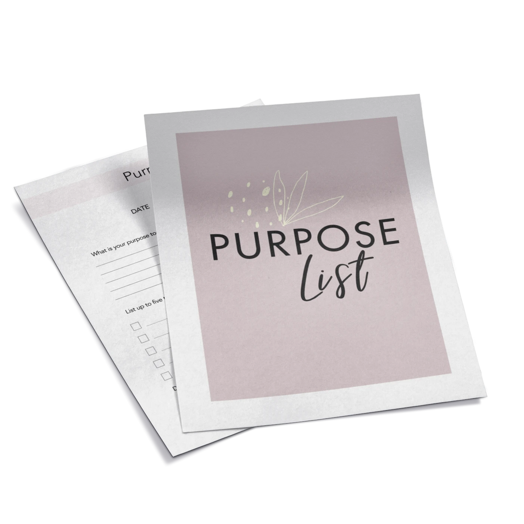 Purpose List - Printable Motivational Daily To-Do List Planner Page