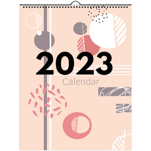 2023 Pink Abstract Vertical Print Wall Calendar