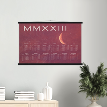 Load image into Gallery viewer, 2023 Pink Moon MMXXIII Poster Calendar with Hangers