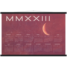 Load image into Gallery viewer, 2023 Pink Moon MMXXIII Poster Calendar with Hangers