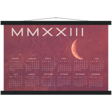 Load image into Gallery viewer, 2023 Pink Moon MMXXIII Poster Calendar with Hangers
