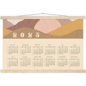 2023 Vintage Mountains Landscape Poster Calendar with Hangers