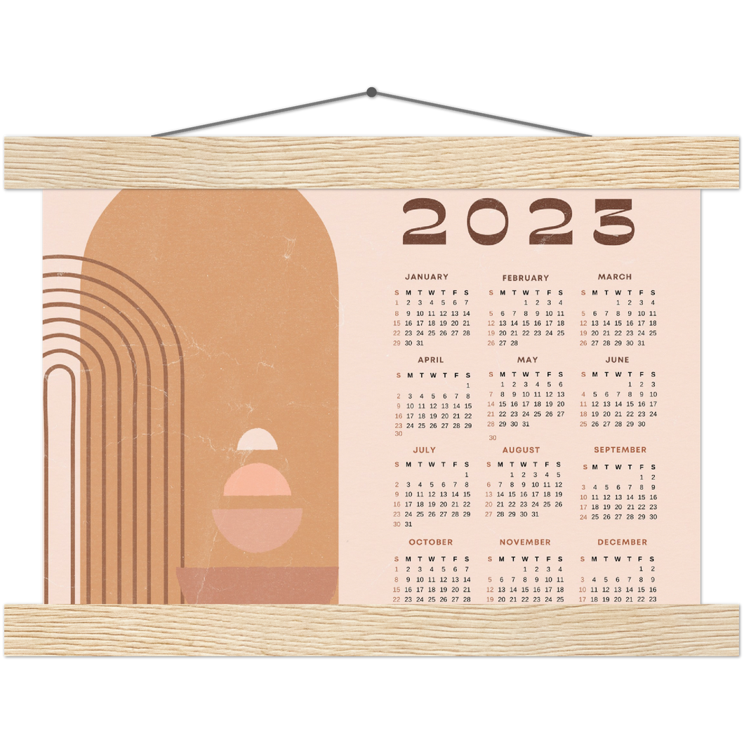 2023 Retro Bohemian Landscape Poster Calendar with Hangers