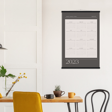 Load image into Gallery viewer, 2023 Slate Grey Poster Calendar - Dark Border with Hangers