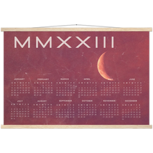 Load image into Gallery viewer, 2023 Pink Moon MMXXIII Poster Calendar with Hangers