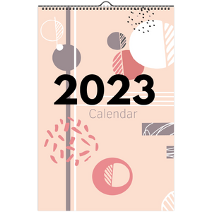 2023 Pink Abstract Vertical Print Wall Calendar