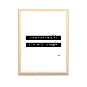 Books Contain Magic Inspirational Framed Poster